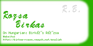 rozsa birkas business card